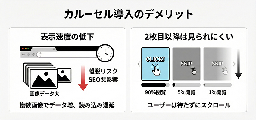 カルーセルを導入するデメリット