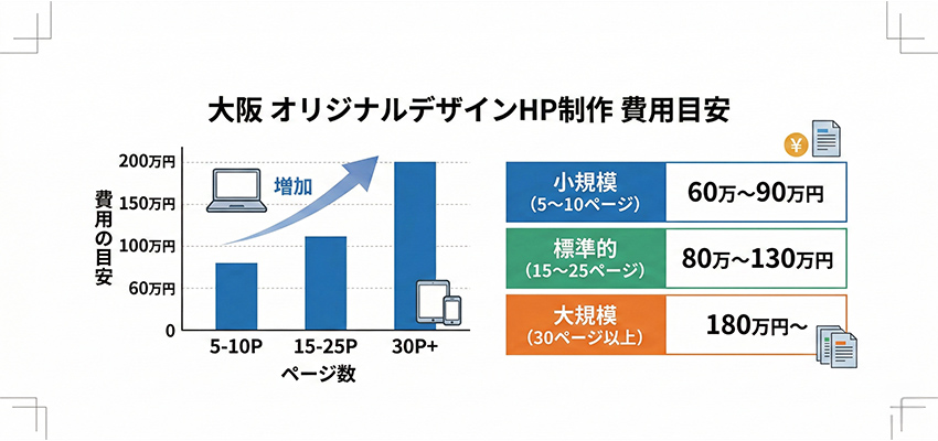 大阪でオリジナルデザインのホームページ制作を行う費用目安