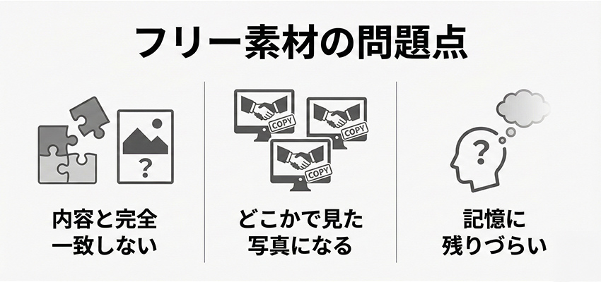 ホームページの写真はフリー素材でも良いが問題点がある
