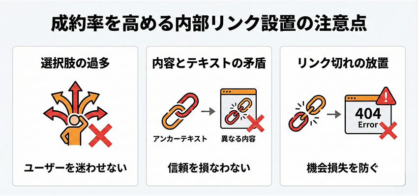 成約率が高まる内部リンクを設置する時の注意点