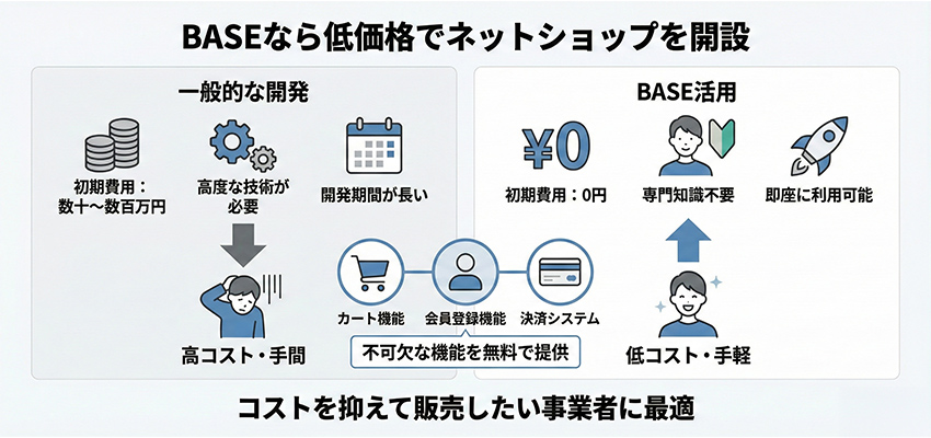 BASEを活用すればコストを抑えてネットショップが作れる