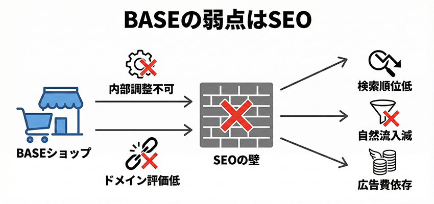 BASEの弱点はSEOに弱いこと