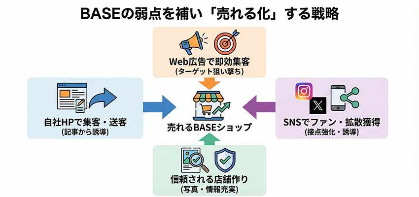 BASEの弱点を補って売れるネットショップにするために