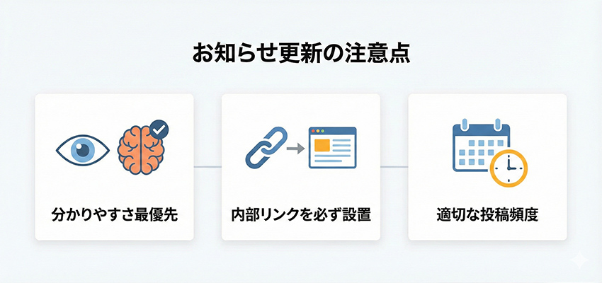 ネットショップのお知らせを更新する時の注意点