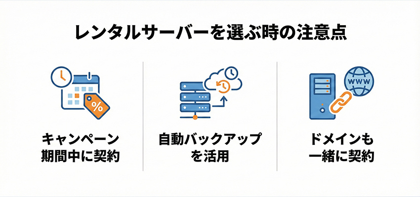 レンタルサーバーを選ぶ時の注意点