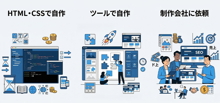 ホームページを制作する方法は3つある