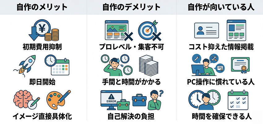 自作のメリット・デメリットと向いている人