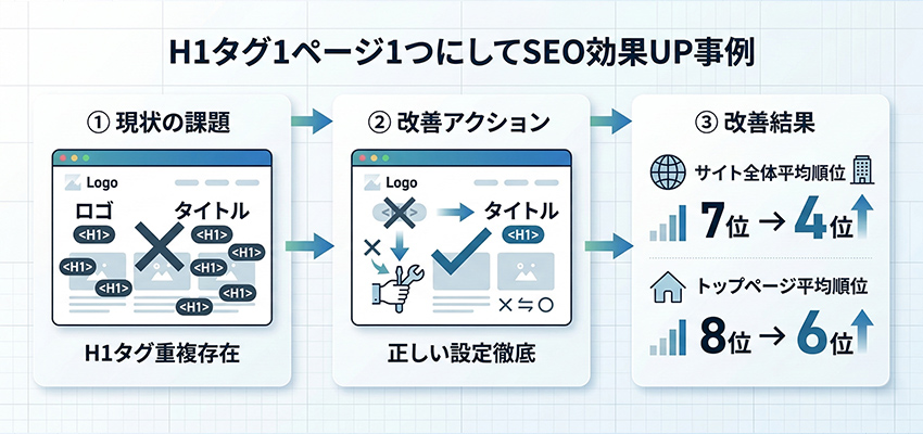 h1タグを1ページ1つにしたらSEO効果が上がった事例