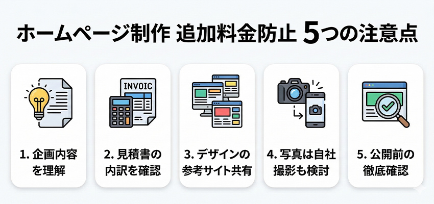 ホームページ制作で追加料金を発生させないための注意点