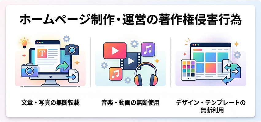 ホームページ制作・運営でよくある著作権の侵害行為