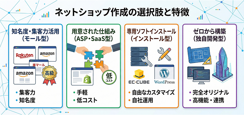 ネットショップ作成の選択肢と特徴