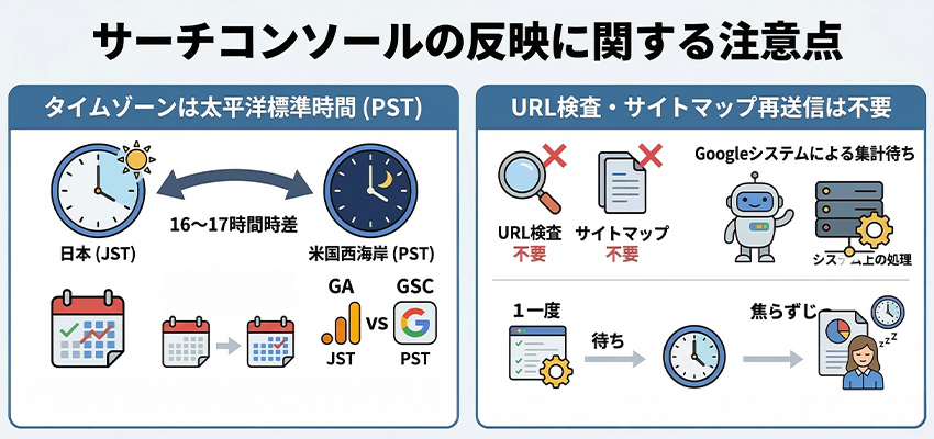 サーチコンソールの反映に関する注意点