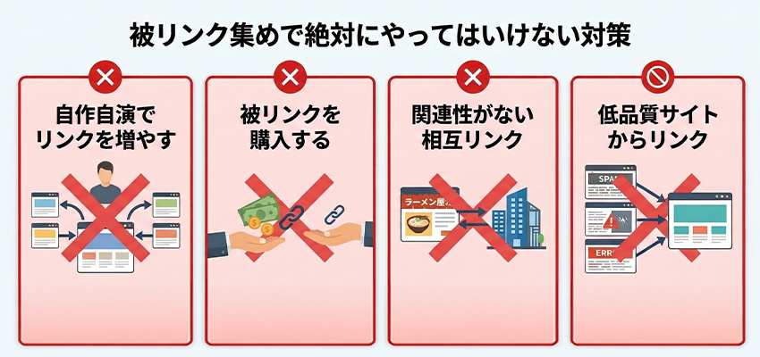 被リンクを集める時に絶対にやってはいけない対策