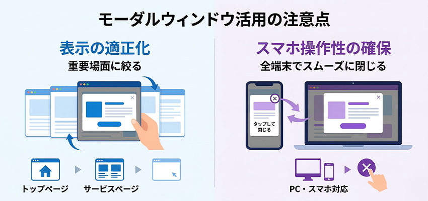 モーダルウィンドウを活用するときの注意点