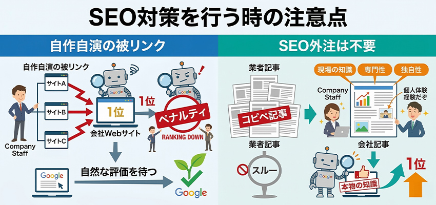 SEO対策を行う時の注意点