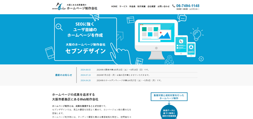 当サイトのトップページをパソコンで見たときの表示