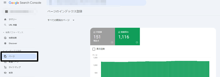 インデックスされているかの確認